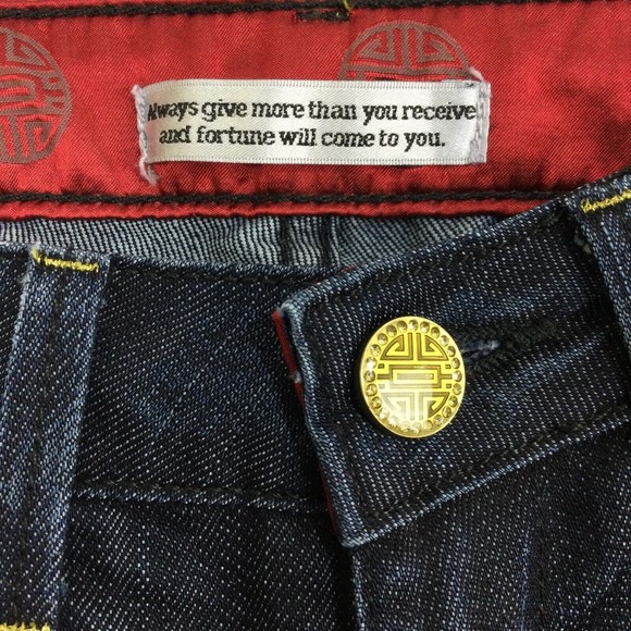 Fortune Womens Beijing Belle Boot Cut Dark Wash Stretch Blue Denim Jeans Size 27 - Picture 4 of 13